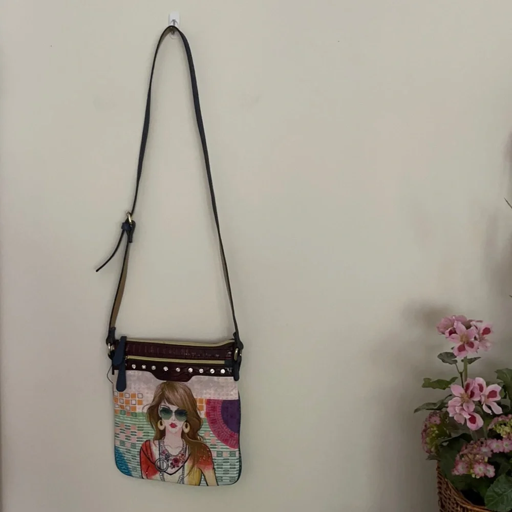 NWOT Vintage 80’s fashion girl image rhinestone shoulder bag